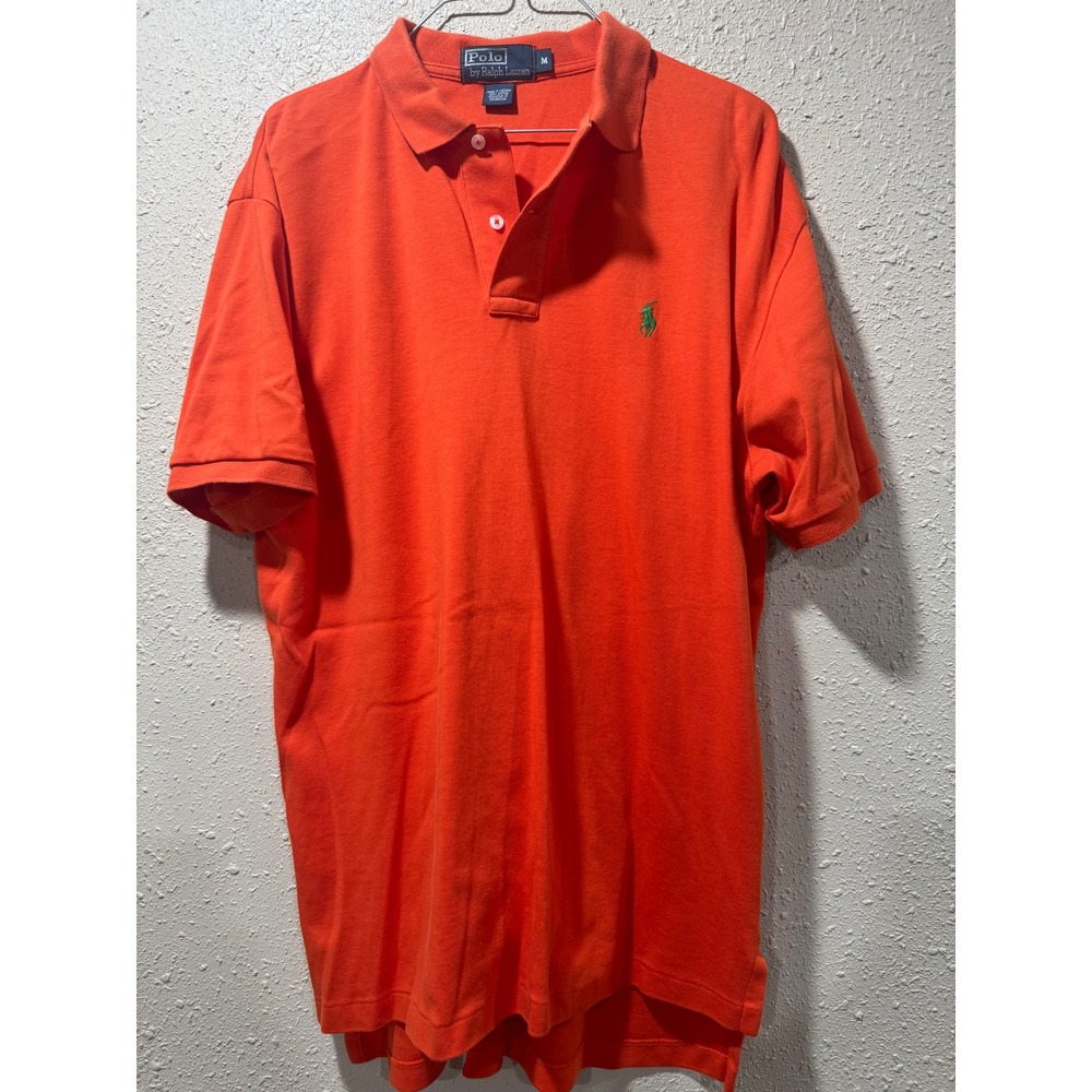 Polo Ralph Lauren Mens Short Sleeve Pique Polo Shirt Green Pony Logo Size M